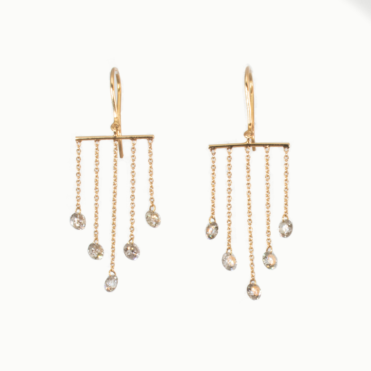 Natural Diamond Waterfall Chandelier Earrings