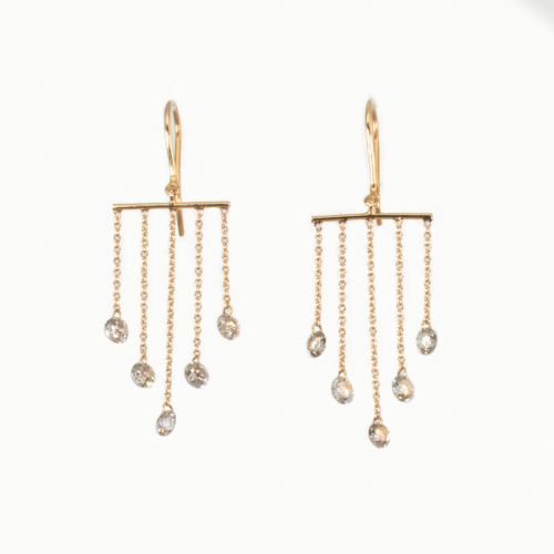 Natural Diamond Waterfall Chandelier Earrings