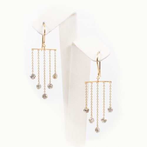 Natural Diamond Waterfall Chandelier Earrings