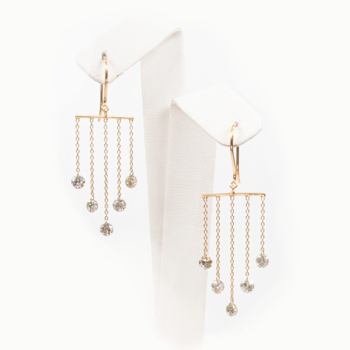 Natural Diamond Waterfall Chandelier Earrings