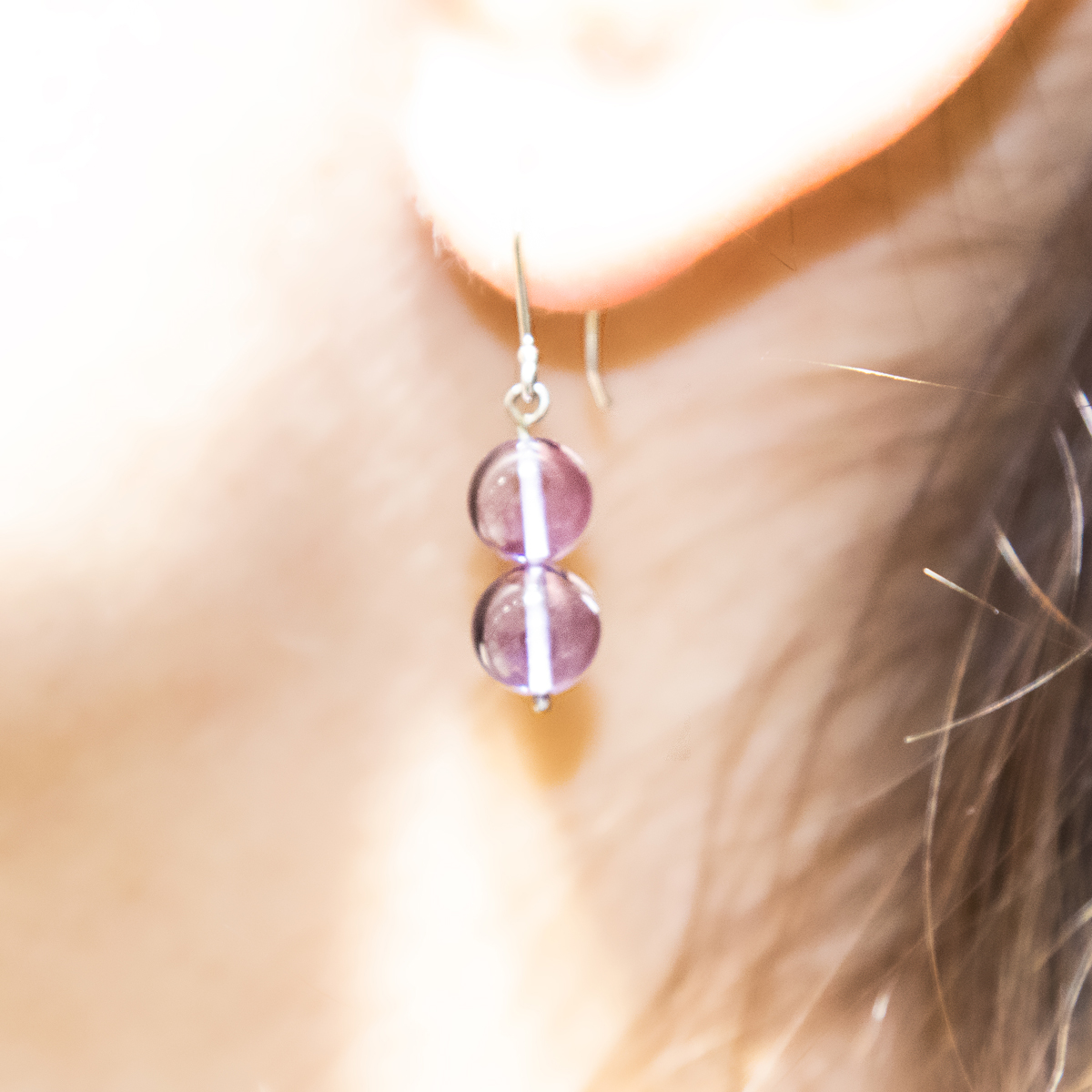 Amethyst Bubble Gum Dangle Earrings