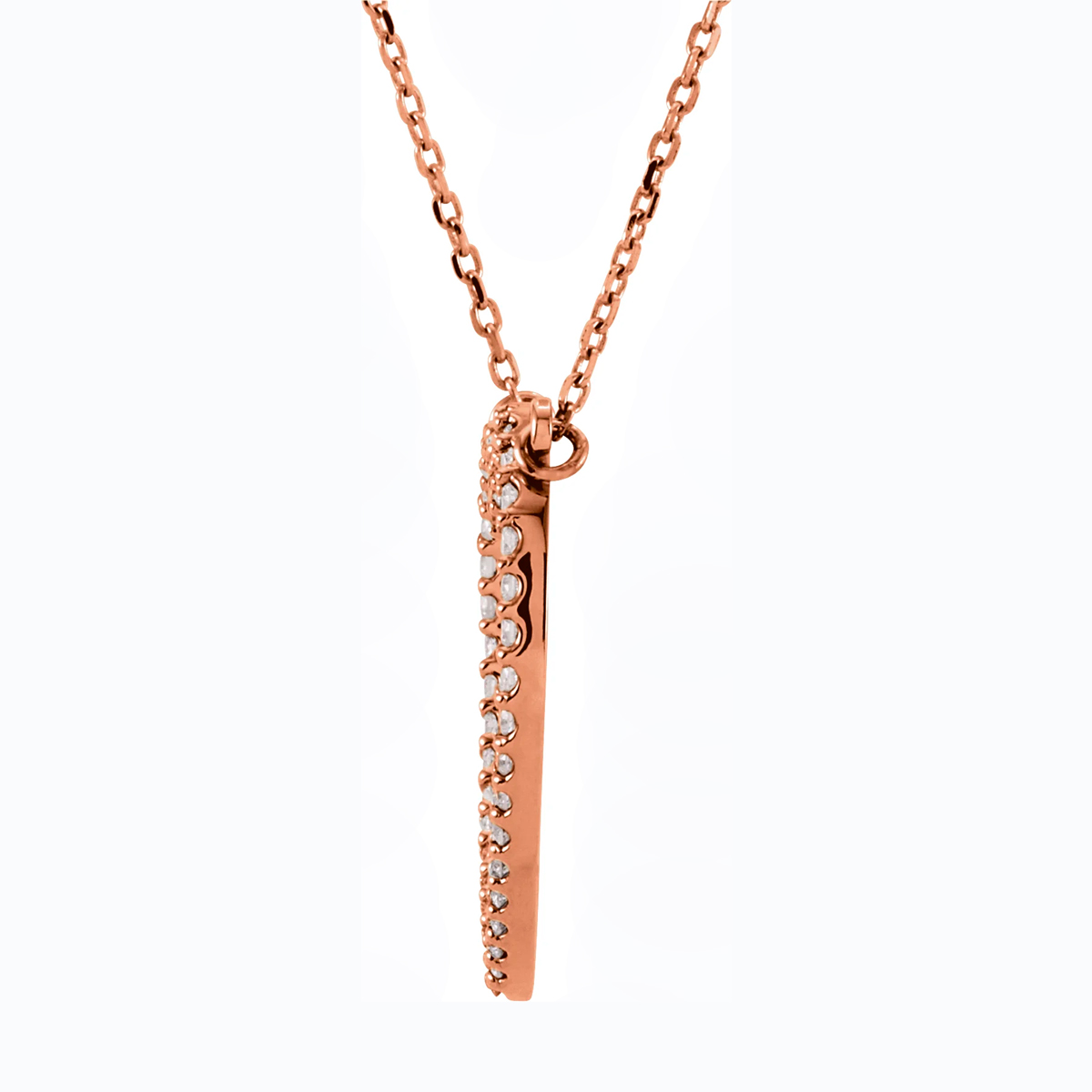 Natural Diamond Heart Pendant, 14k Rose Gold