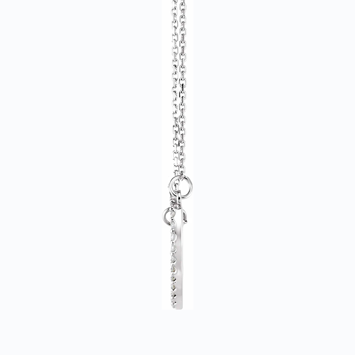 Diamond Heart Pendant, 14k White Gold