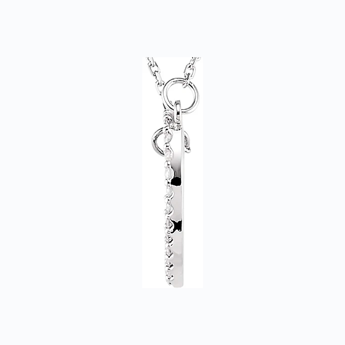 Diamond Heart Pendant, 14k White Gold