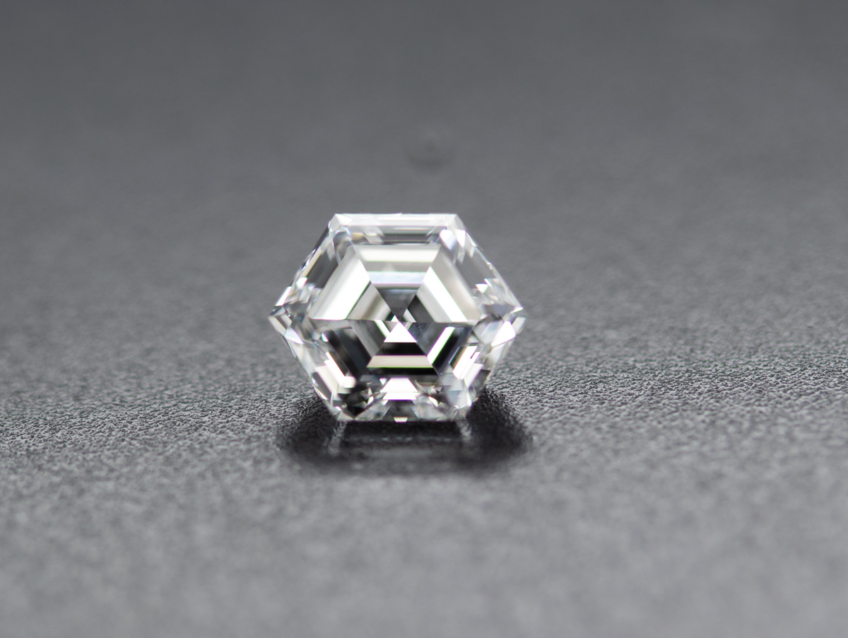 1.23 Carat Hexagonal Diamond, D, VVS2