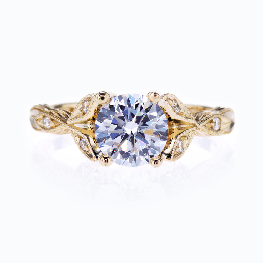 Ankora Cathedral Engagement Ring, 18k Yellow Gold(semi mount)
