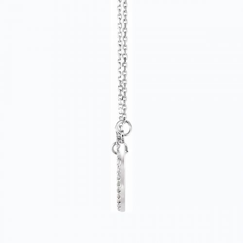 Diamond Heart Pendant, 14k White Gold