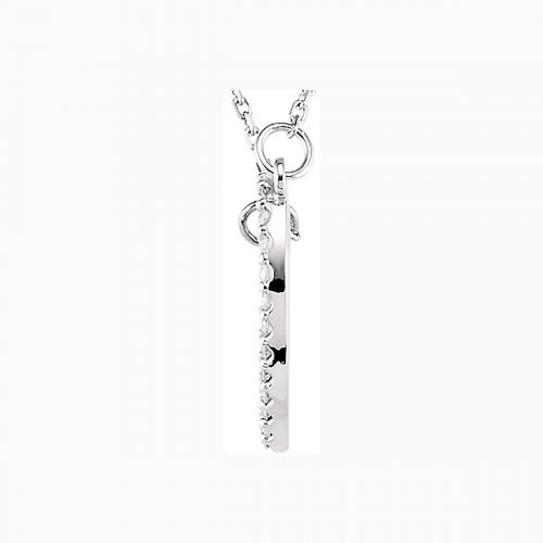 Diamond Heart Pendant, 14k White Gold