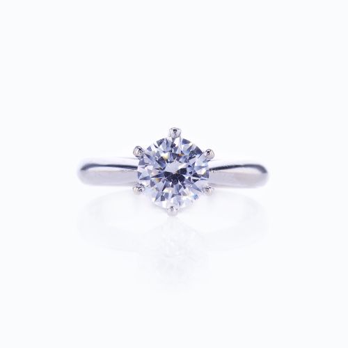 Dino Lonzano Six-prong Tapered Solitaire Engagement Ring