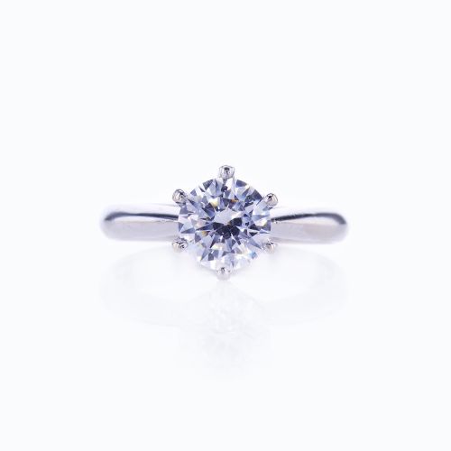 Dino Lonzano Six-prong Tapered Solitaire Engagement Ring