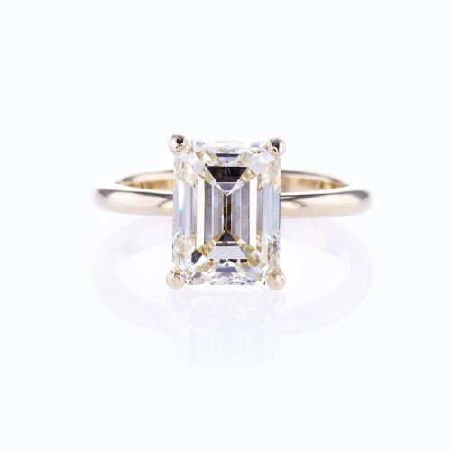 Dino Lonzano Solitaire Engagement Ring with Emerald Cut Diamond