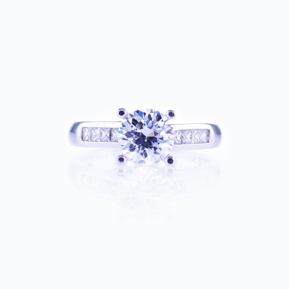 Diamond Channel-set Engagement Ring
