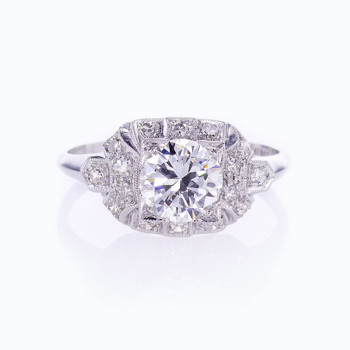 Vintage Art Deco Diamond Engagement Ring, Platinum