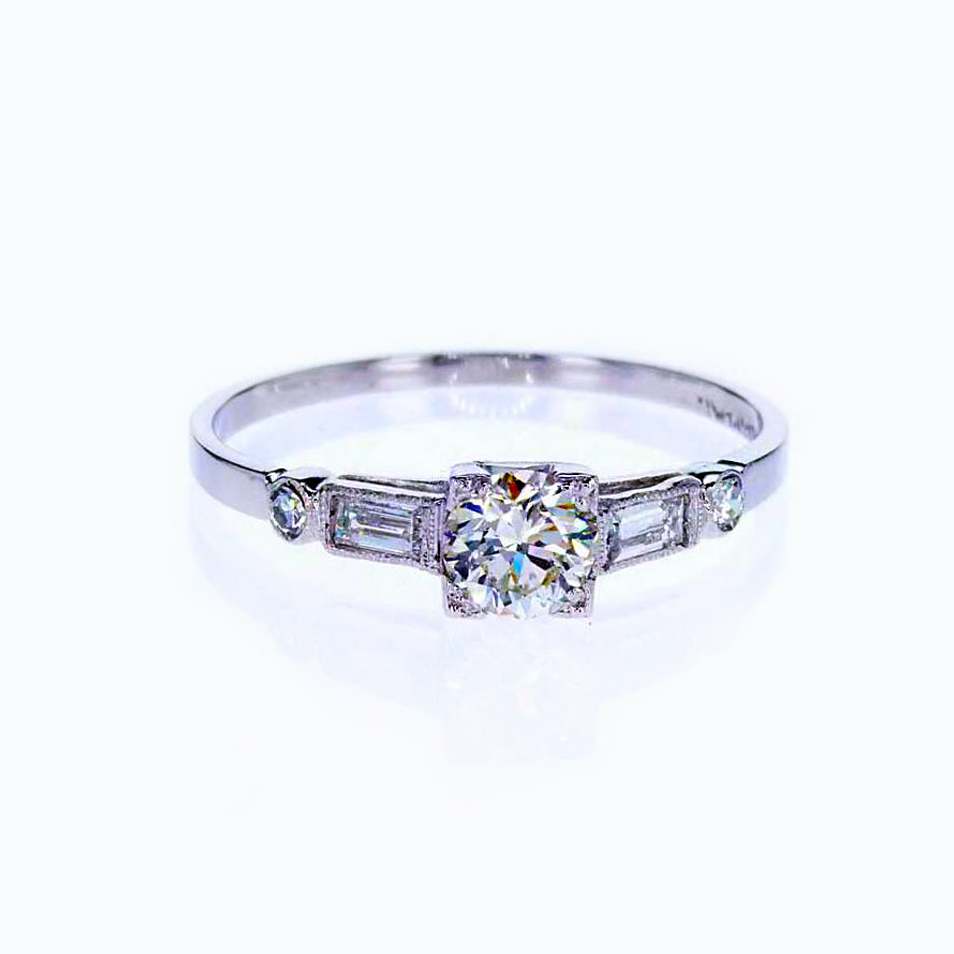 Vintage baguette engagement ring new arrivals