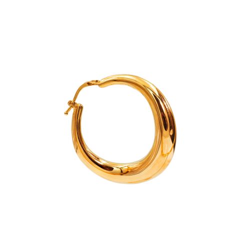 Twisted Cresent Hoop Earrings in 14k Yellow Gold