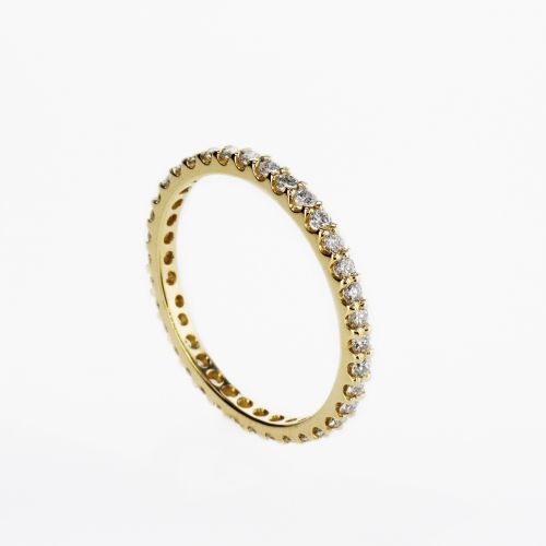 Natural Diamond Pave Eternity Band, 14k Yellow Gold