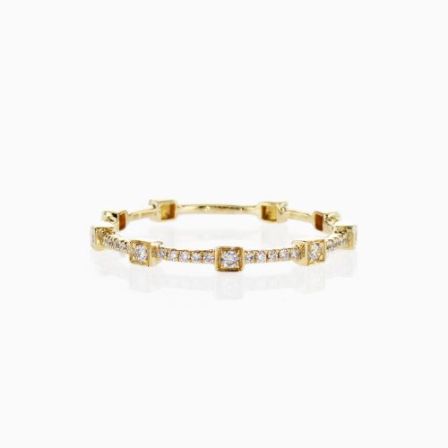 Petite Diamond Station Ring, 14k Yellow Gold