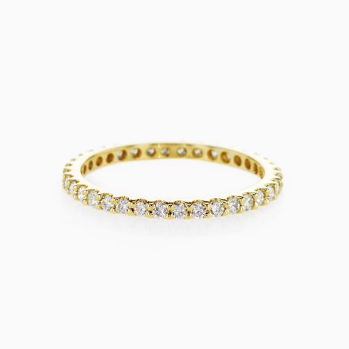 Natural Diamond Pave Eternity Band, 14k Yellow Gold