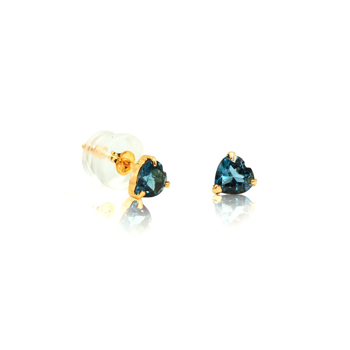 Heart Shaped Yellow Gold Stud Earrings