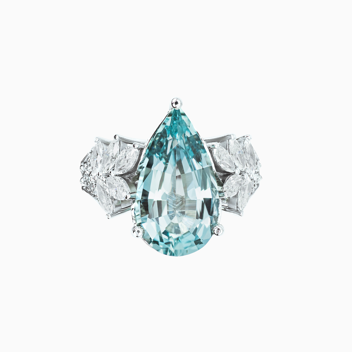 Pear shaped diamond cocktail rings top