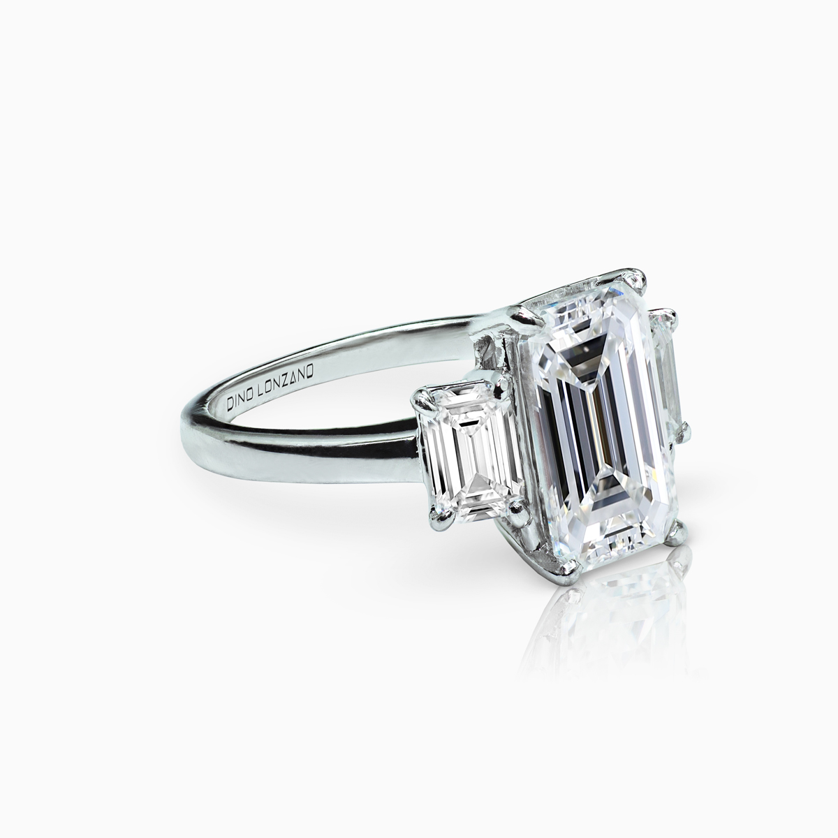 3-Stone Emerald Diamond Engagement Ring