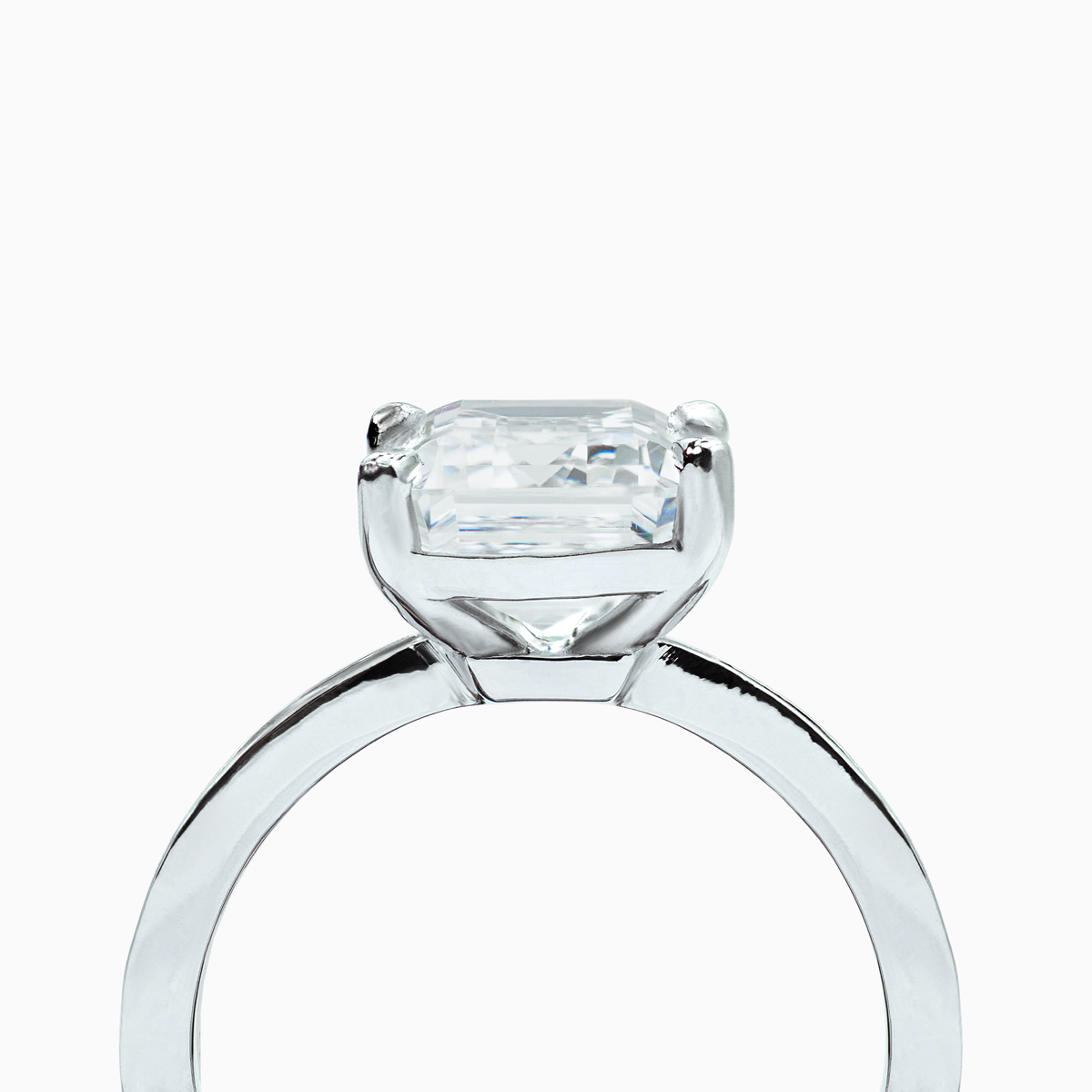 Channel Set Baguette Engagement Ring in Platinum