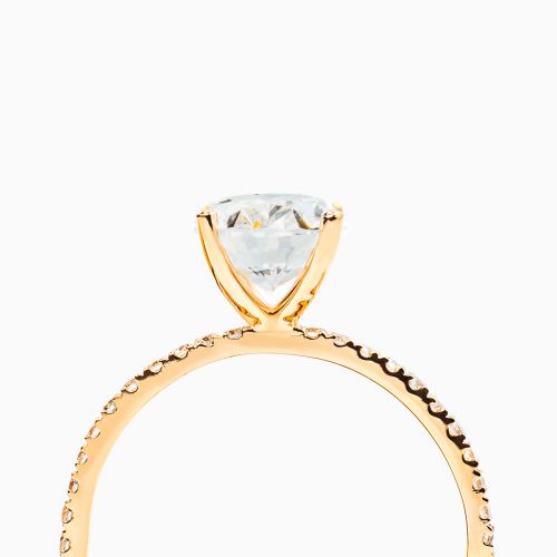 Dino Lonzano Signature Pave Engagement Ring Lab Grown Oval Shaped Diamond
