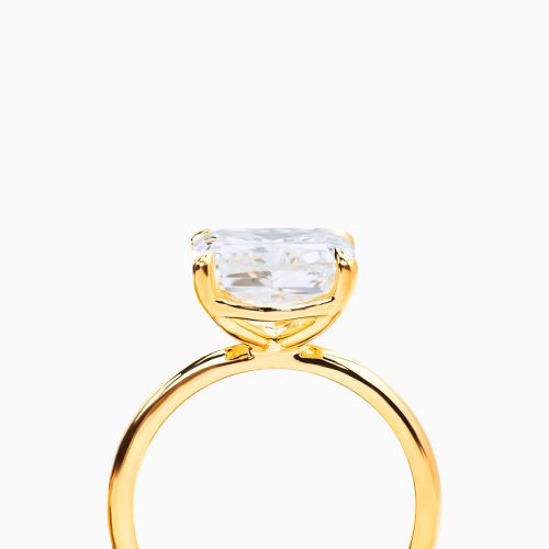 Dino Lonzano 5-Carat Radiant Cut Diamond Solitaire Engagement Ring, 18k Yellow Gold