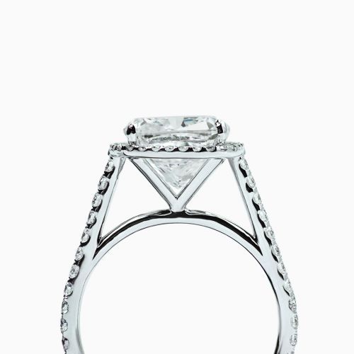 Cathedral Halo Pave Engagement Ring  with 4.00-Carat Cushion Cut Diamond