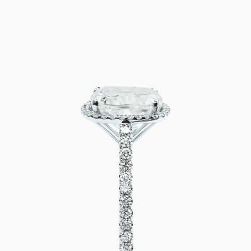 Cathedral Halo Pave Engagement Ring  with 4.00-Carat Cushion Cut Diamond