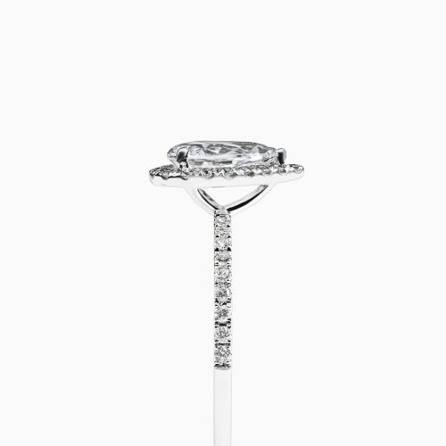 Dino Lonzano Diamond Halo Engagement Ring for Pear-shaped Diamond
