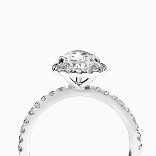 Dino Lonzano Diamond Halo Engagement Ring for Pear-shaped Diamond