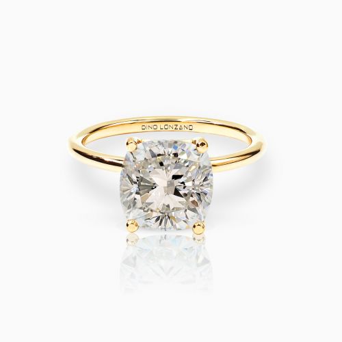 Dino Lonzano Signature Solitaire Engagement Ring for Cushion-cut Diamond