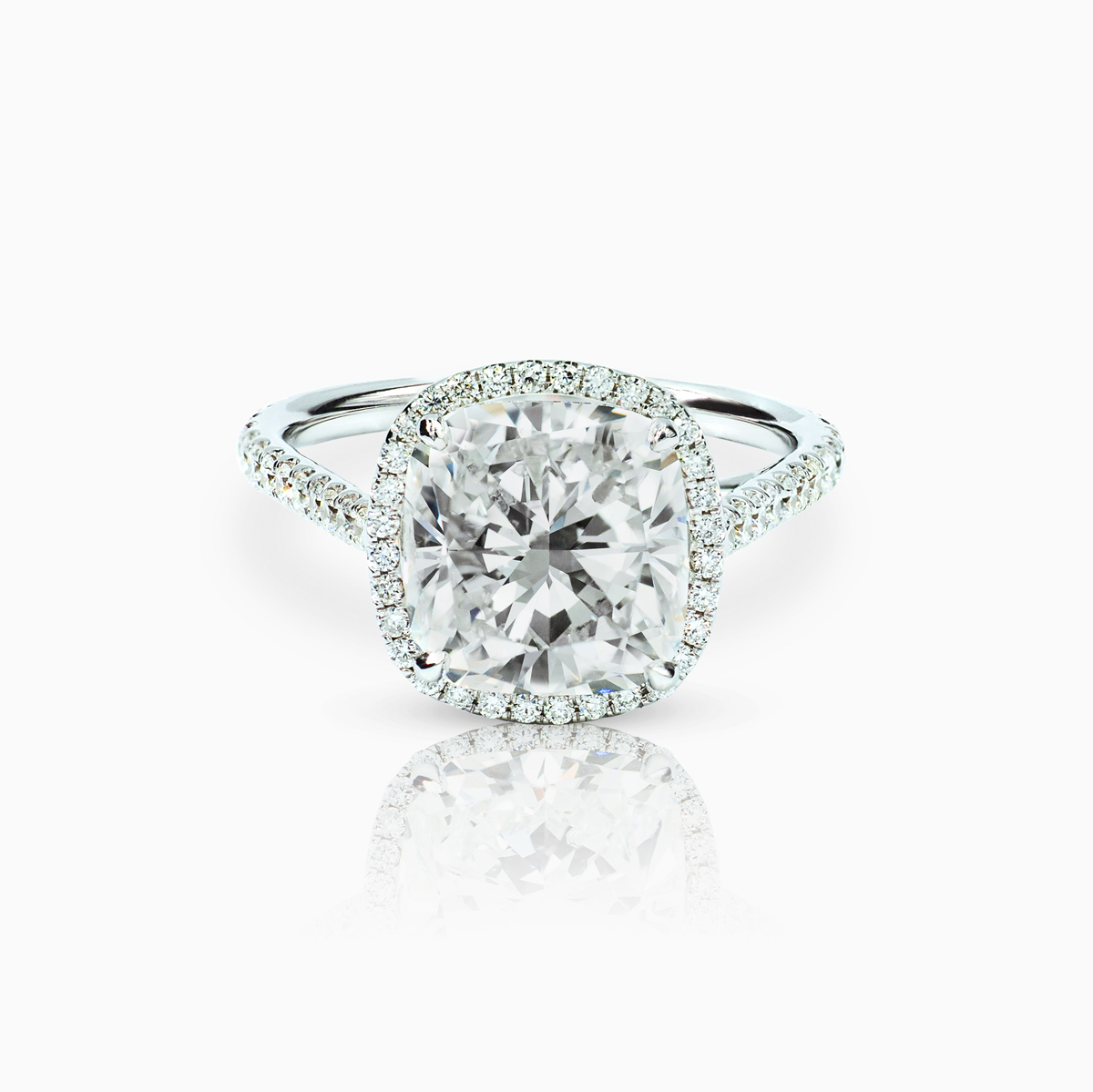 Cathedral Halo Pave Engagement Ring 