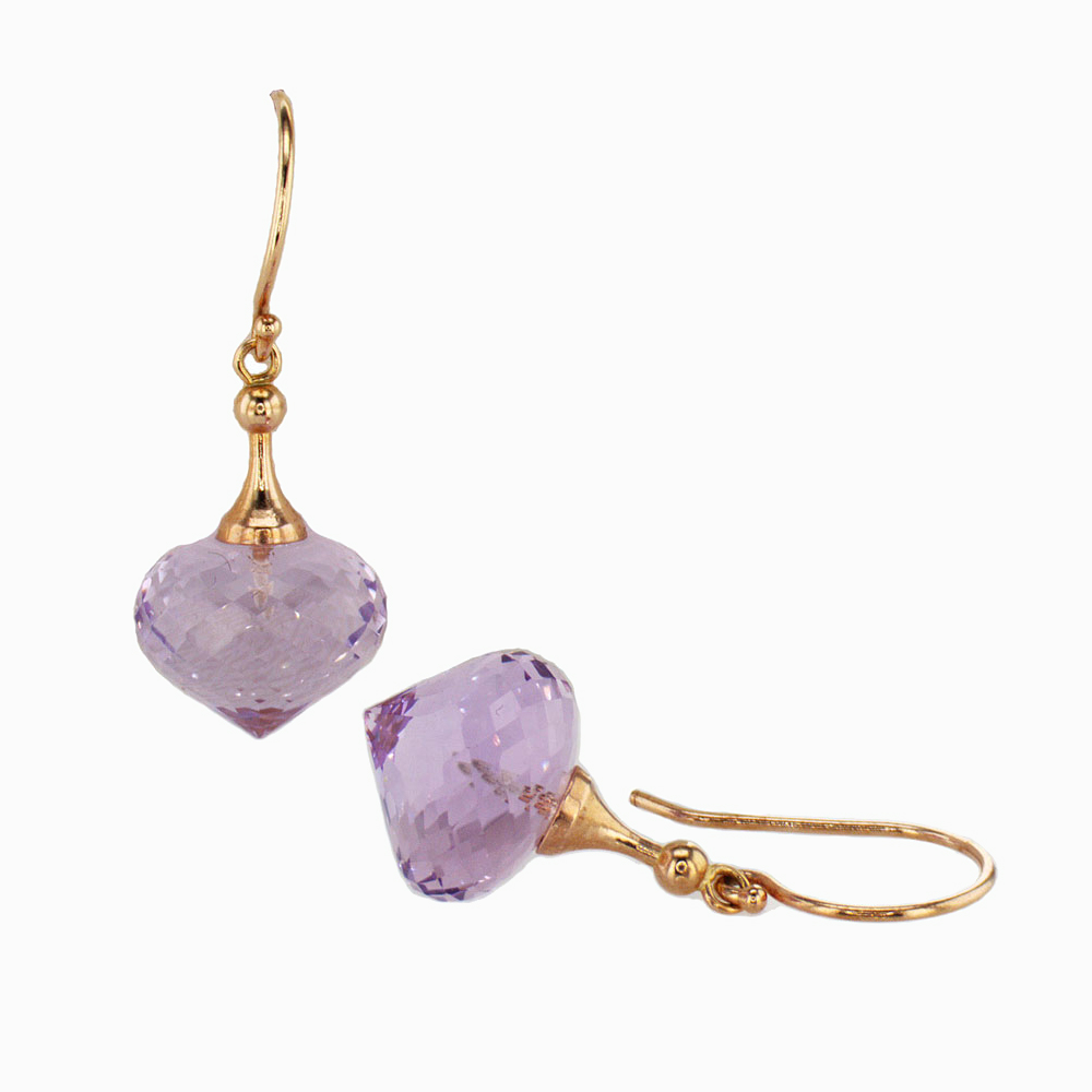 14k Amethyst Post Dangle Earrings - Reflections Fine Jewelry
