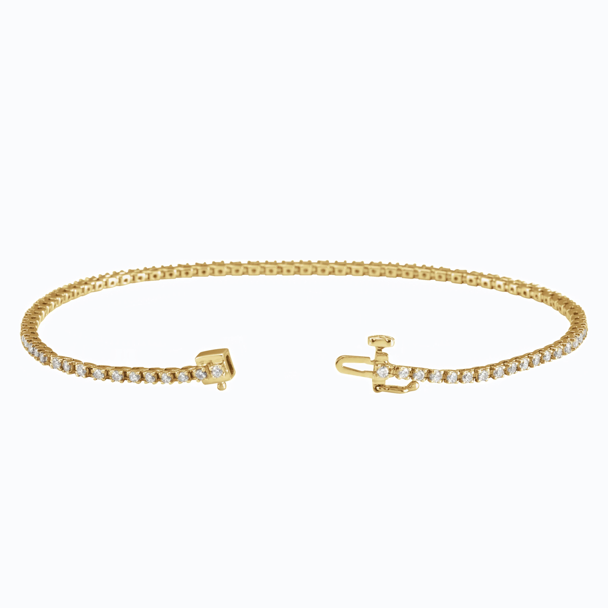 Dainty Lab-grown Diamond Tennis Bracelet 14k Yellow Gold