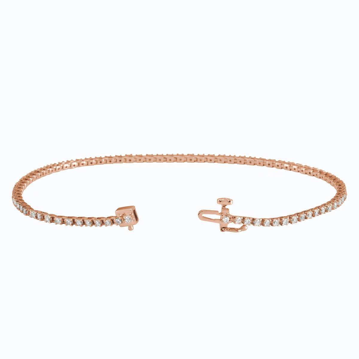 Dainty Lab-grown Diamond Tennis Bracelet 14k Rose Gold