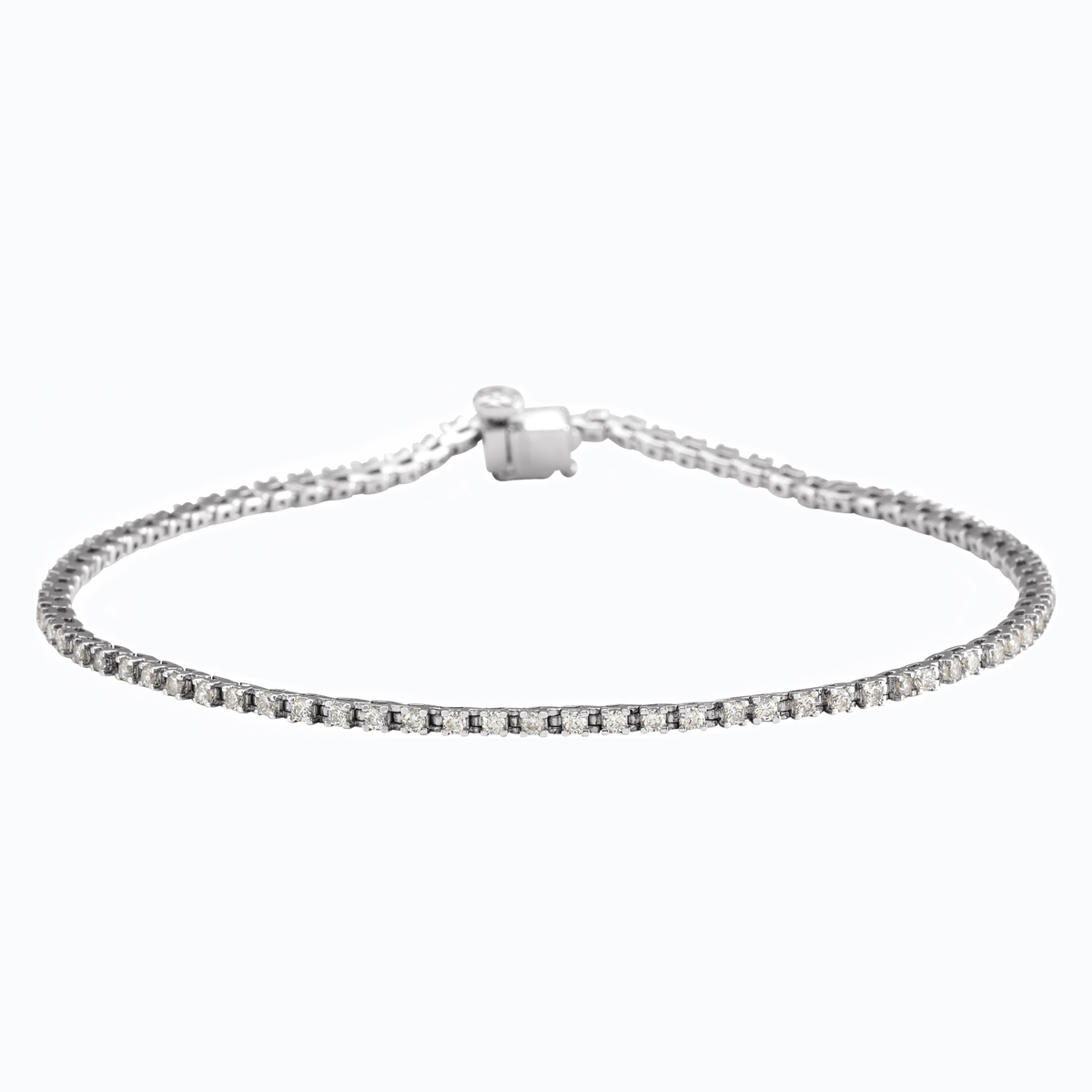 Dainty Lab-Grown Diamond Tennis Bracelet, 14k  White Gold