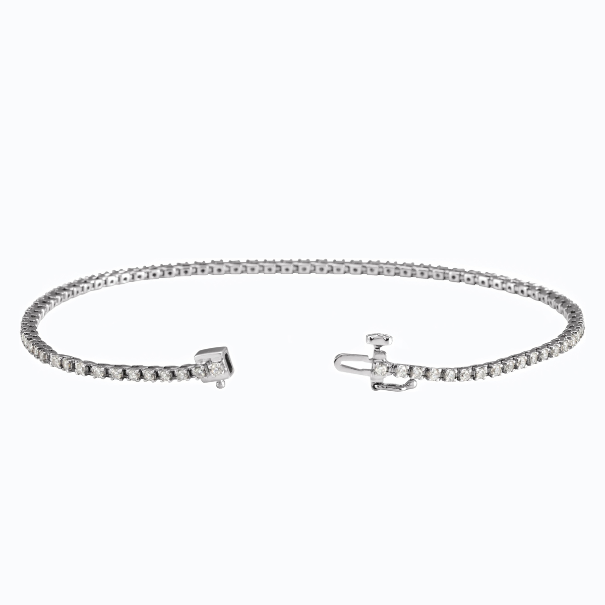 Dainty Lab-Grown Diamond Tennis Bracelet, 14k  White Gold