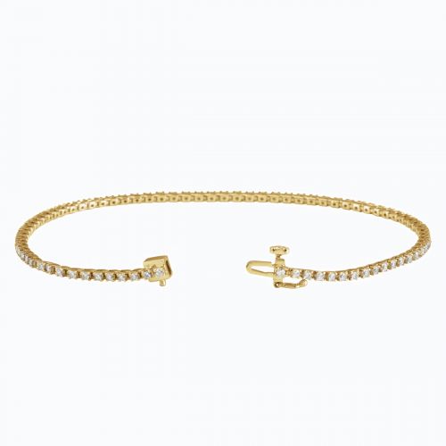 Dainty Lab-grown Diamond Tennis Bracelet 14k Yellow Gold