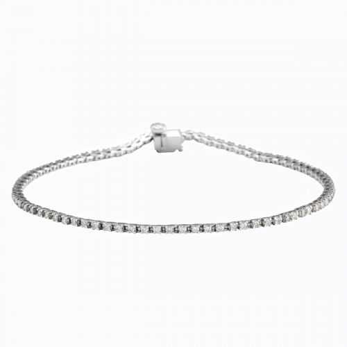 Dainty Lab-Grown Diamond Tennis Bracelet, 14k  White Gold