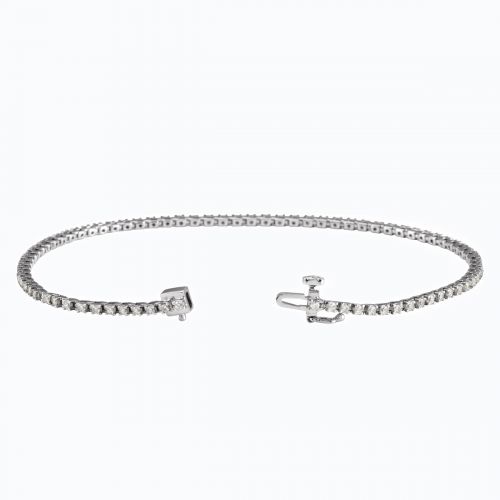 Dainty Lab-Grown Diamond Tennis Bracelet, 14k  White Gold