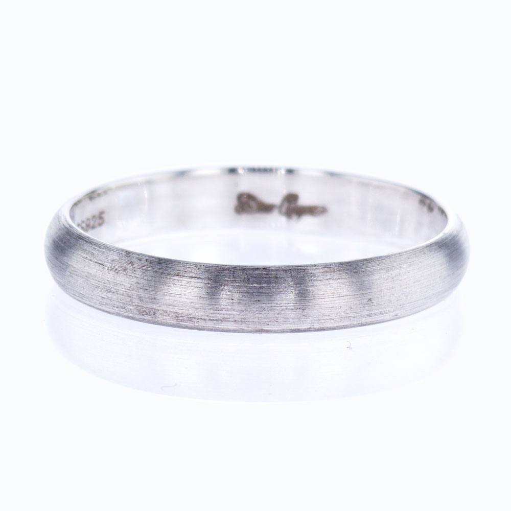 Classic Men's Wedding Ring, 14k White Gold