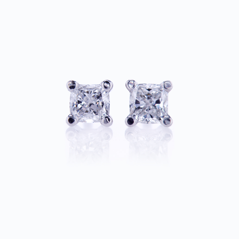 Cushion Cut Diamond Stud Earrings, 0.25cttw