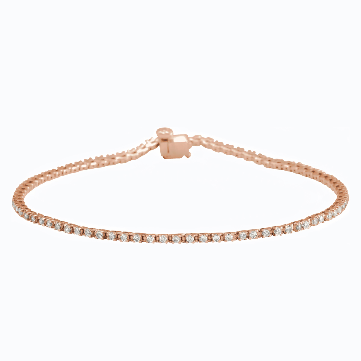 14k Rose Gold Classic Style Diamond Bracelet - 1800 Loose Diamonds