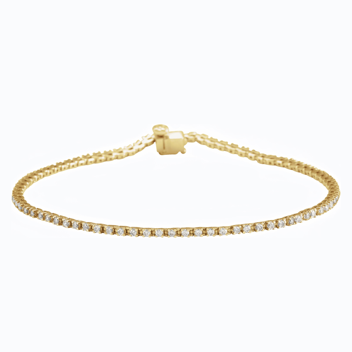 Dainty Lab-grown Diamond Tennis Bracelet 14k Yellow Gold