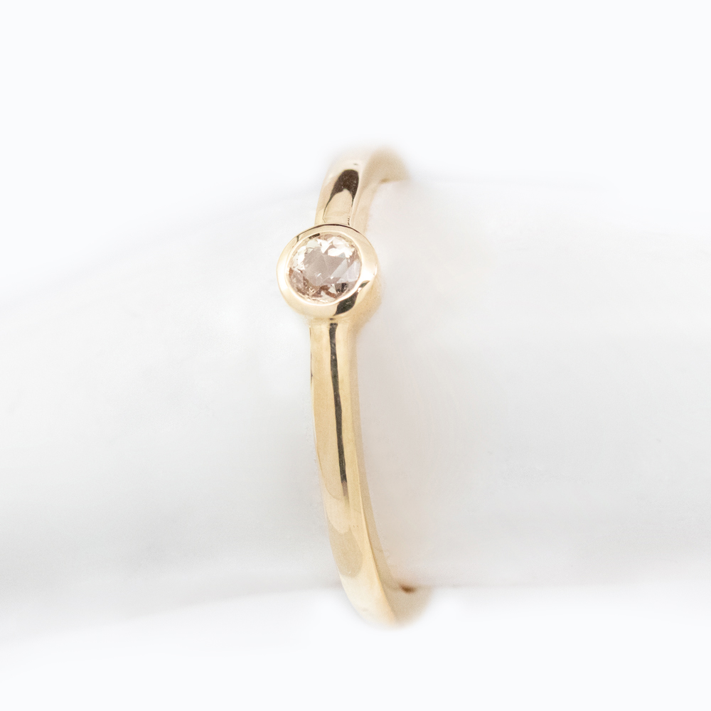 Dino Lonzano Rose Cut Diamond Ring, 18k Yellow Gold