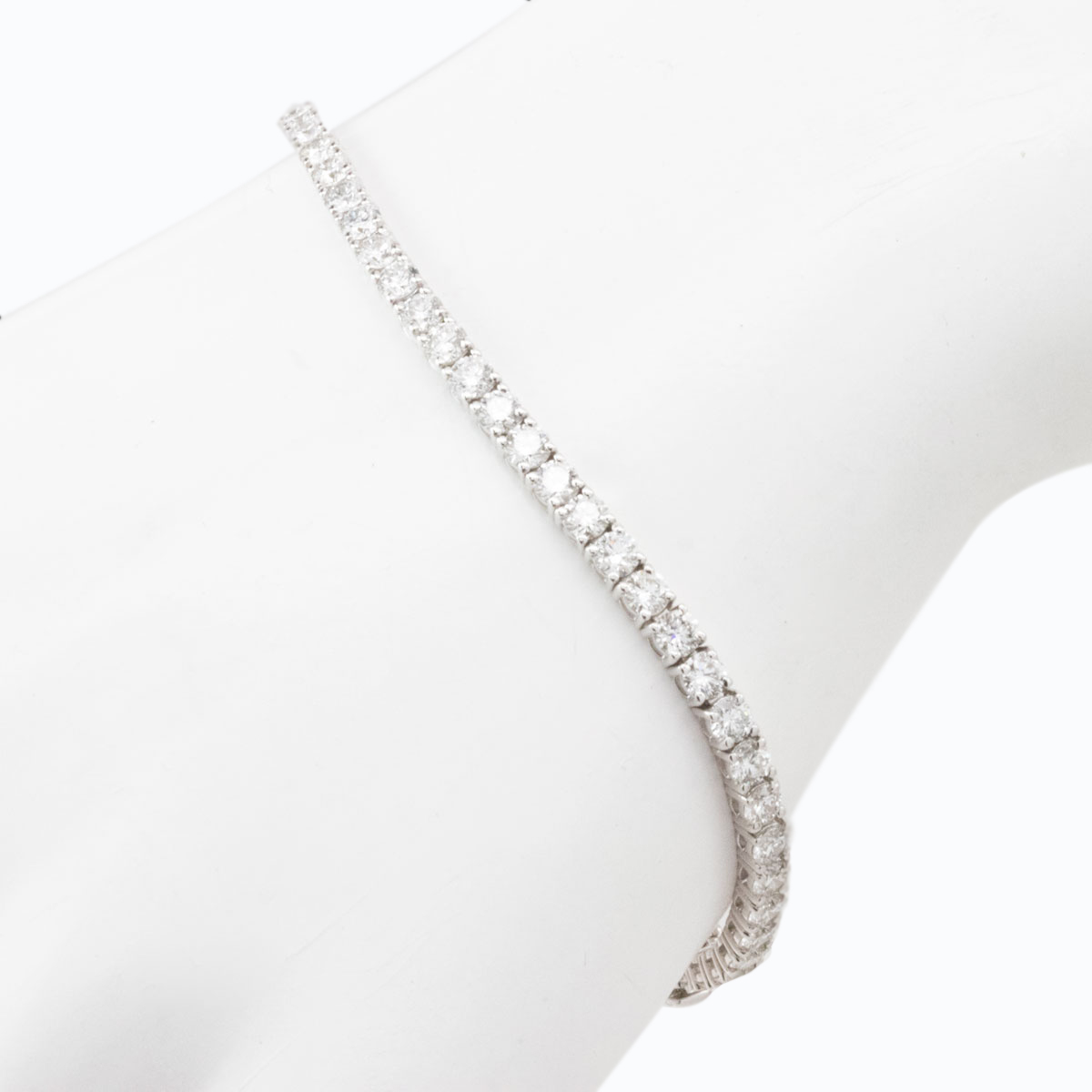 5 Carat Round Brilliant Diamond Tennis Bracelet 14K Yellow Gold