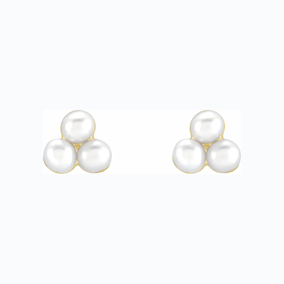 Pearl Cluster Earrings, 14k Yellow Gold