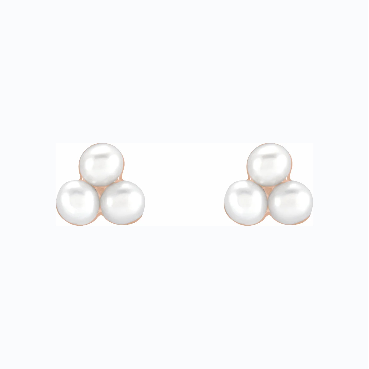 Pearl Cluster Earrings, 14k Rose Gold